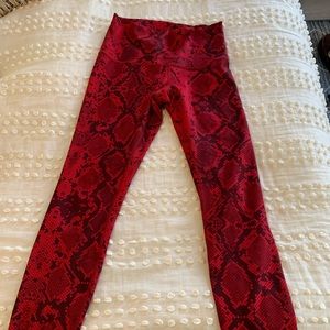 Lululemon red snakeskin full length legging